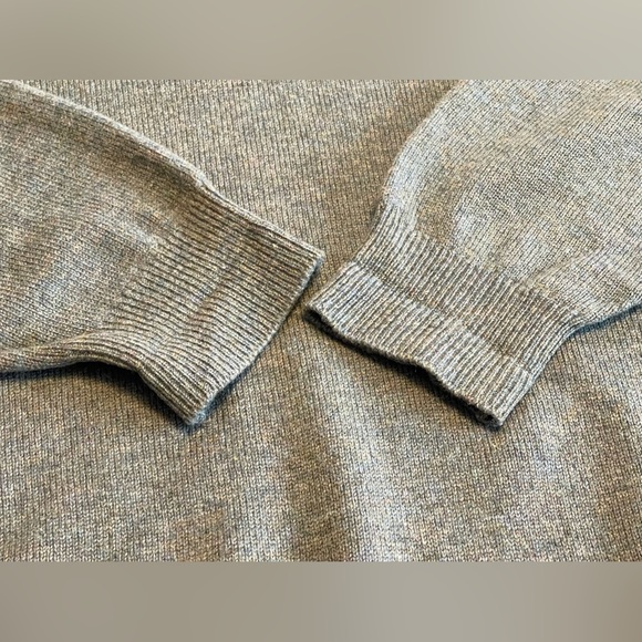 LL Bean Vintage 100% Wool Sweater Mens XL Gray Speckled V-Neck Made In Scotland - Picture 5 of 14